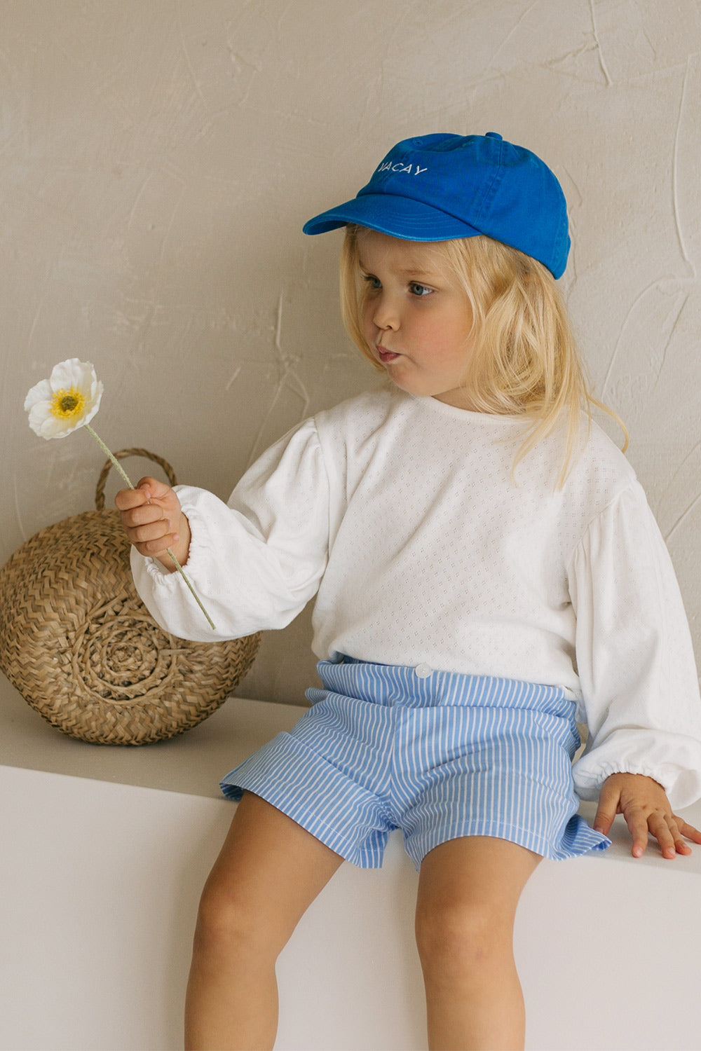 girls white bubble sleeve top 1