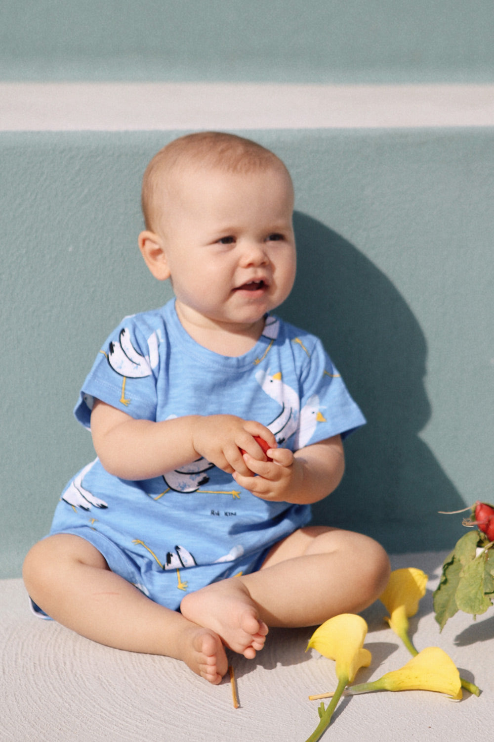 blue baby romper