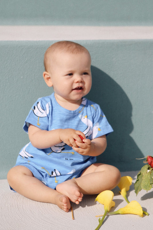 blue baby romper